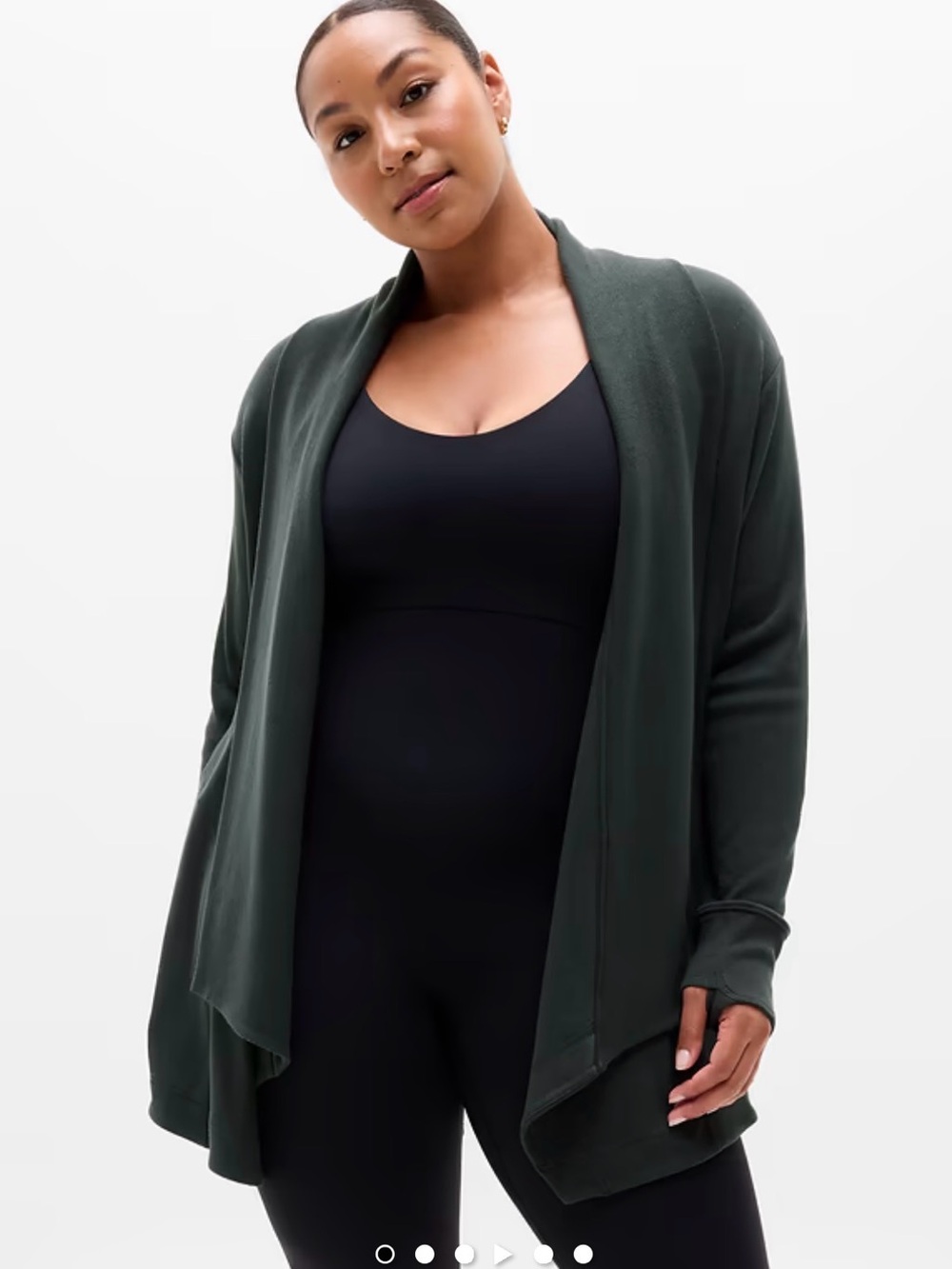 Athleta Olive Green Ribbed Wrap
